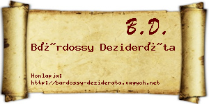 Bárdossy Dezideráta névjegykártya